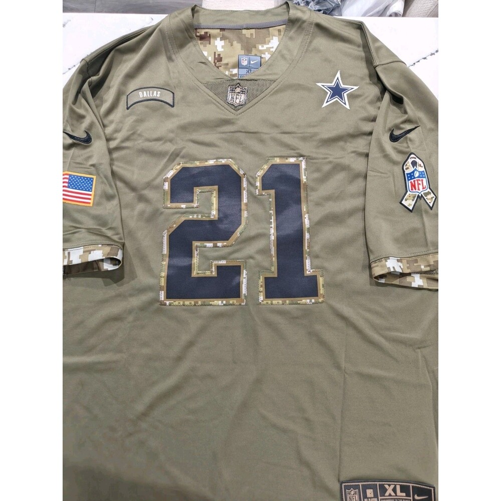 Nike NFL XL Dallas Cowboys Military Edition Elliott Jersey Olive USA